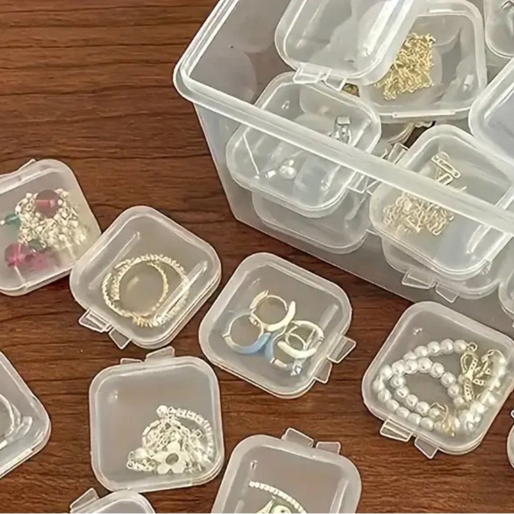 Transparent Plastic Storage Box For Jewelry Ideal For Organizing lot of 10